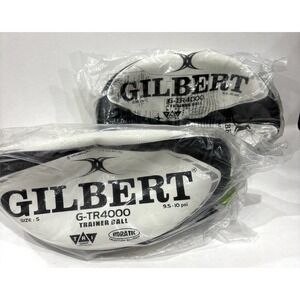 Lot of 2 Gilbert G-TR4000 Size 5 Rugby Trainer Balls New Sealed Black White